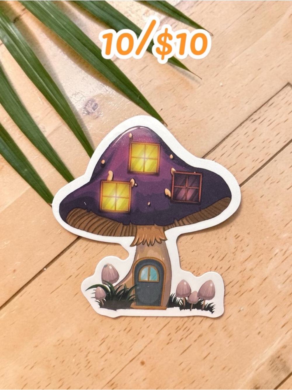 Mushroom House Sticker – Cozy Fairy Cottage Vinyl Decal Whimsical Cottagecore
